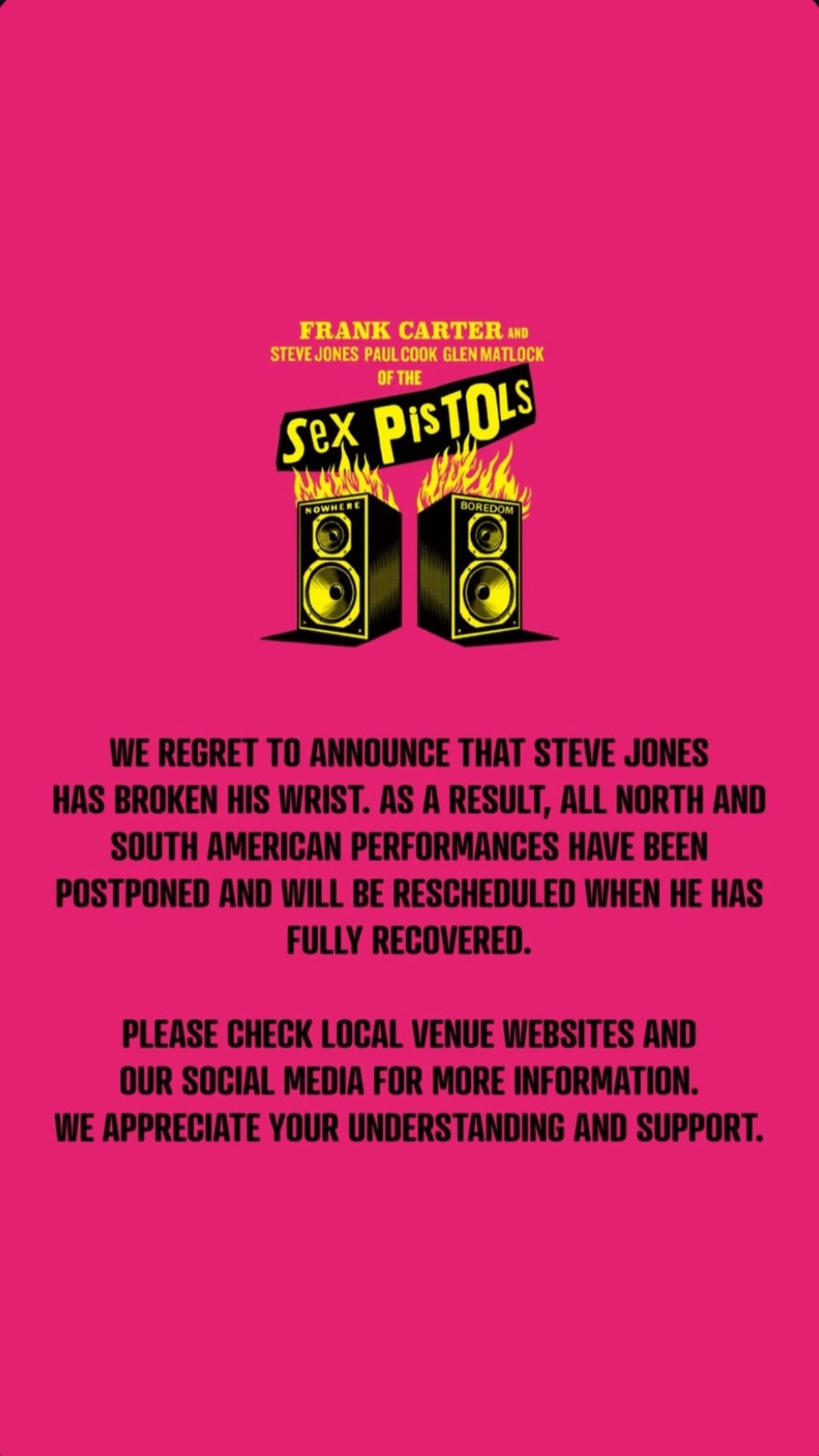 Sex Pistols Cancela Show No The Town Saiba Quem Assume A Apresenta O