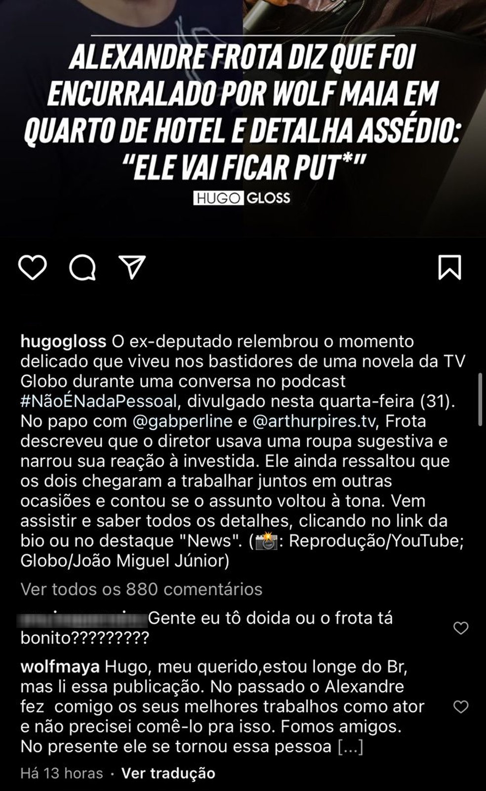 Wolf Maya Se Pronuncia Ap S Alexandre Frota O Acusar De Ass Dio