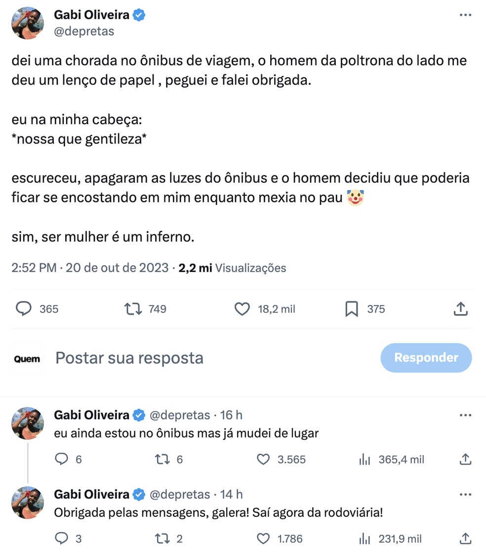 Influencer Relata Ass Dio Sexual Enquanto Chorava Em Nibus Ser Mulher Um Inferno