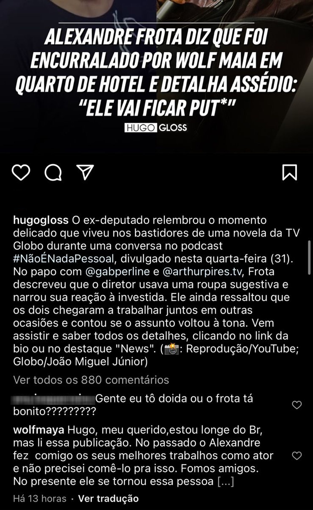 Wolf Maya Se Pronuncia Ap S Alexandre Frota O Acusar De Ass Dio