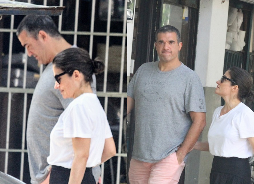 Renata Vasconcellos aproveita tarde de passeio com o marido, Miguel Athayde