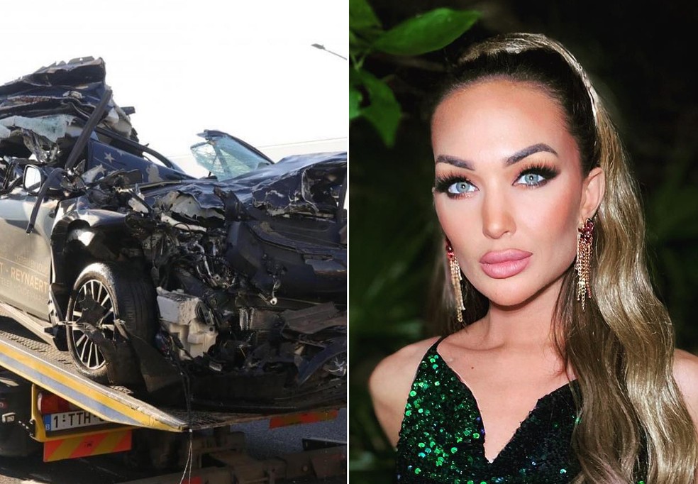 A Miss Bélgica 2022, Chayenne Van Aarle, sofre grave acidente de carro — Foto: Divulgação