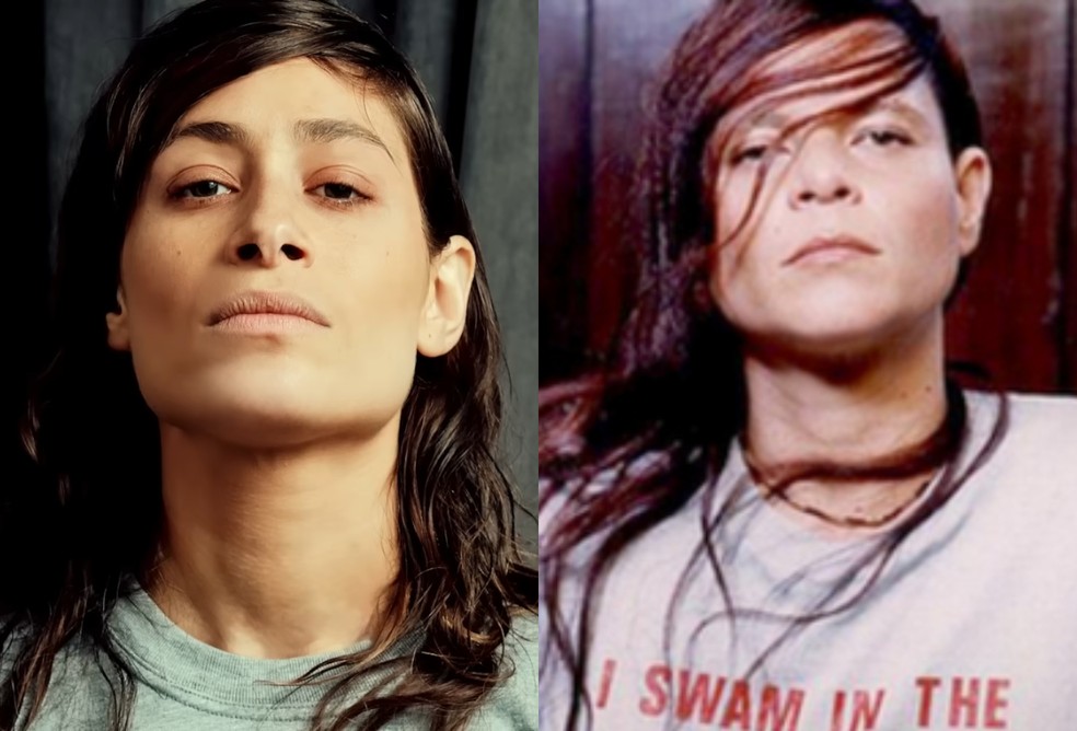Compare caracterização de Luisa Arraes com foto de Cássia Eller — Foto: Divulgação