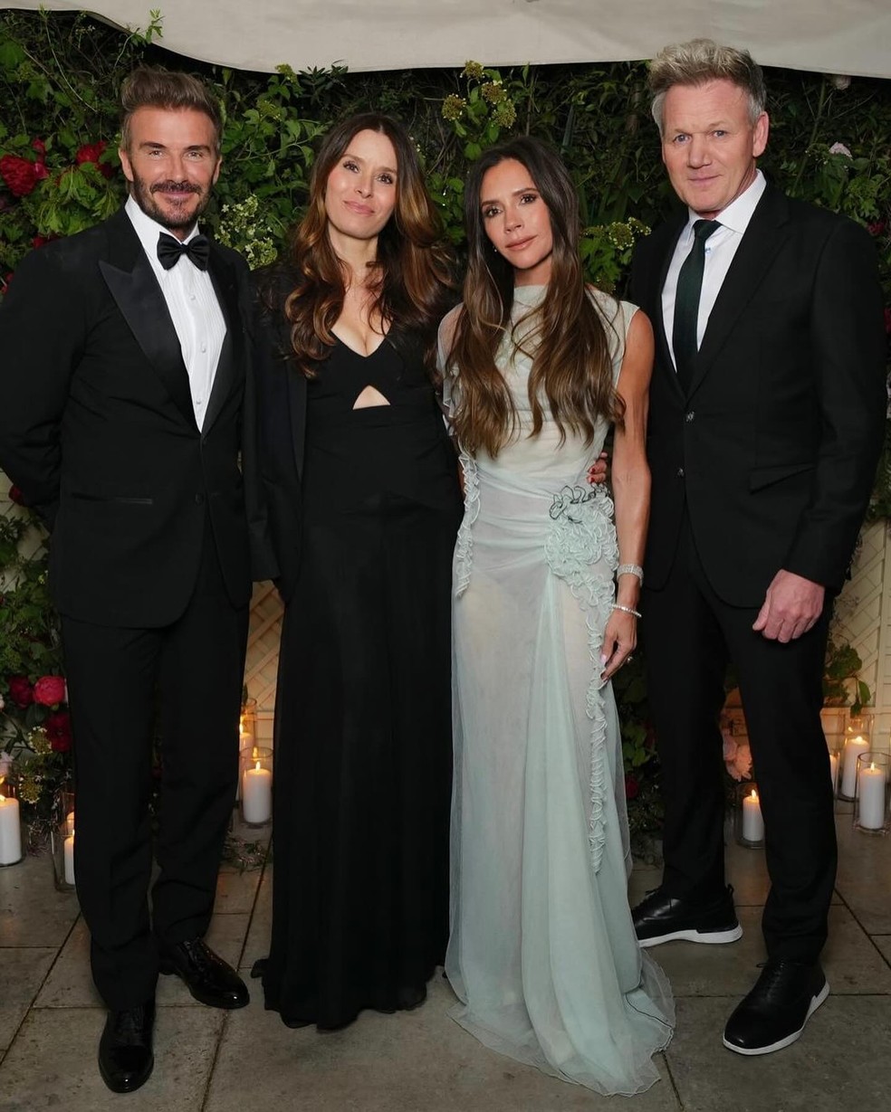 David Beckham, Tana Ramsay, Victoria Beckham e Gordon Ramsay — Foto: Reprodução/Instagram