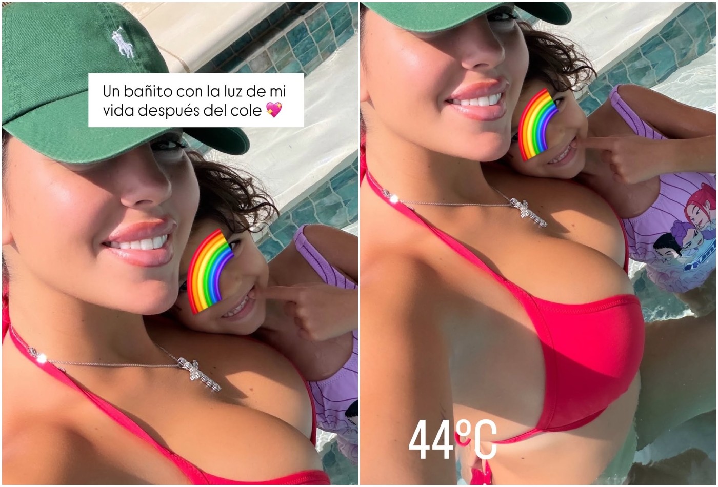 Georgina Rodríguez curte piscina com filha que tem com Cristiano Ronaldo: 