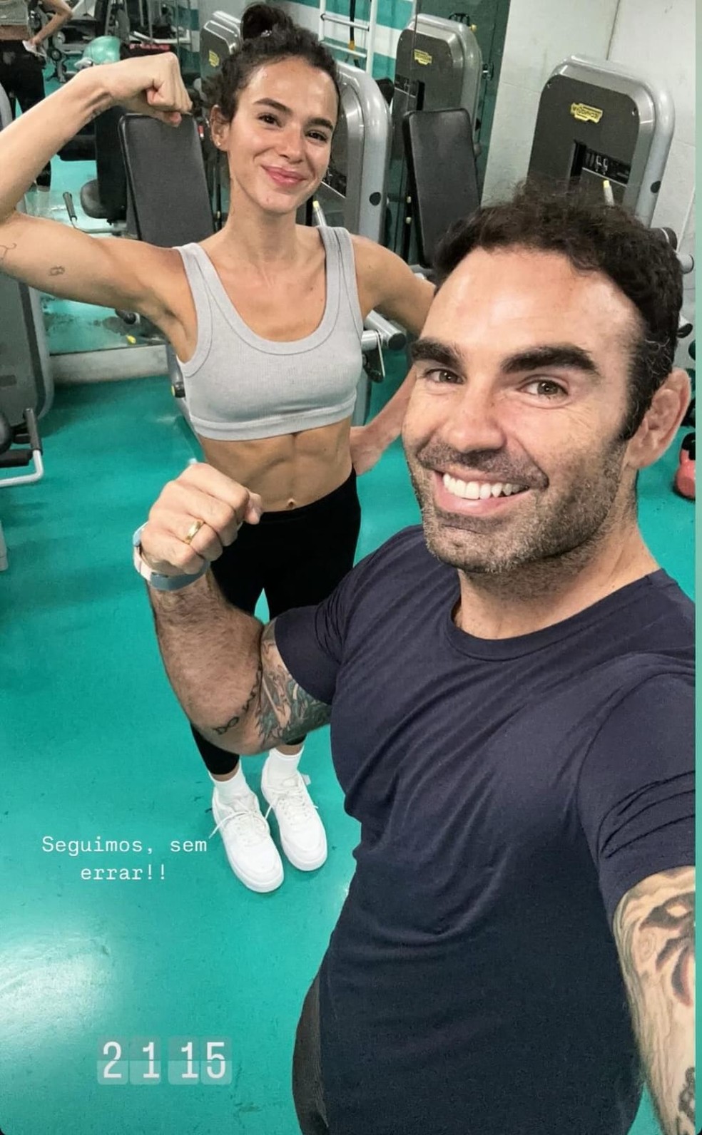 Bruna Marquezine treina com Chico Salgado — Foto: Reprodução/Instagram