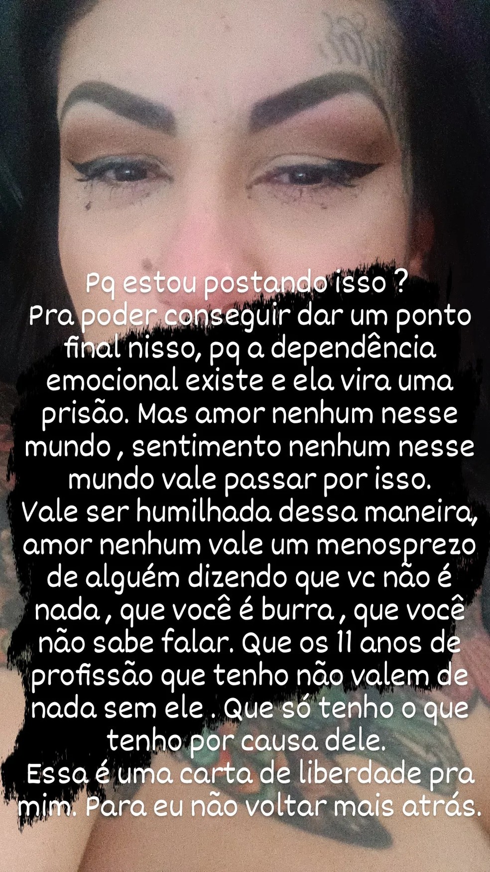 Desabafo sobre Nathalia Timoteo sobre o namorado, o ex-BBB Caruso &mdash; Foto: Reprodu&ccedil;&atilde;o/Instagram