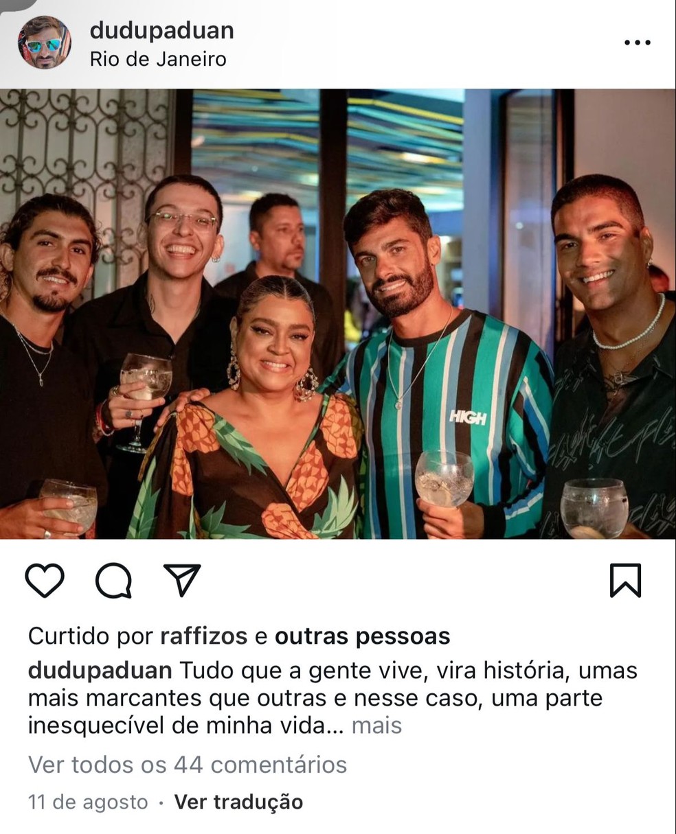 João e Eduardo no aniversário de Preta Gil, no Rio de Janeiro — Foto: Reprodução/Instagram