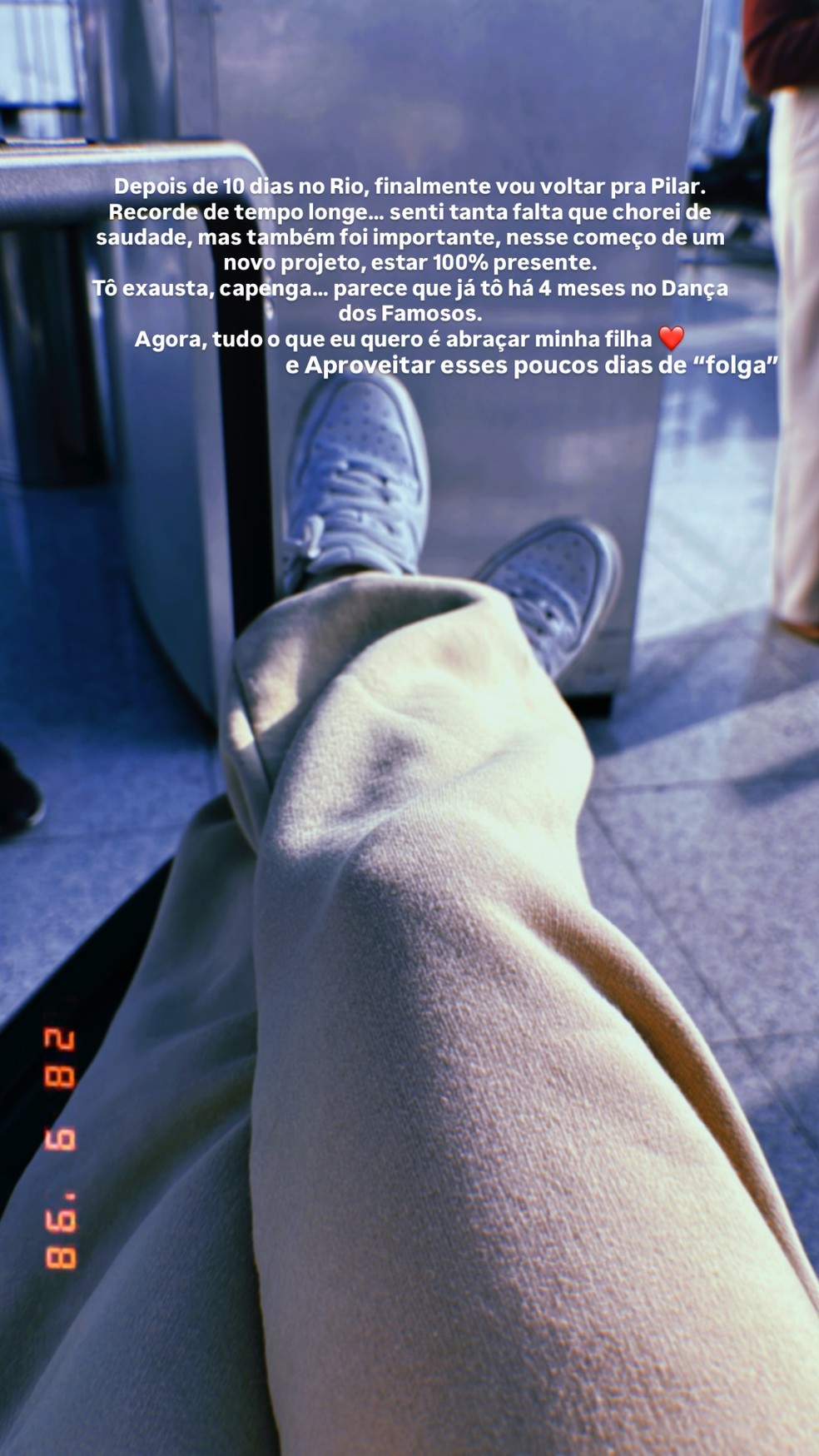 Fernanda Paes Leme desabafa após recorde de dias longe da filha: 'Chorei de saudade' — Foto: Reprodução/Instagram