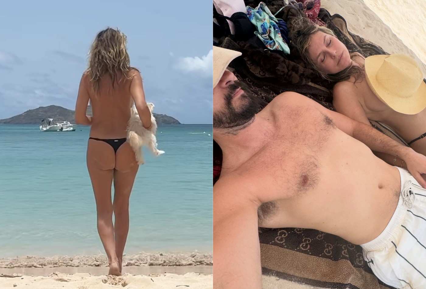 Heidi Klum dispensa sutiã e faz topless em praia com o marido 17 anos mais novo - QTU Questões do Universo