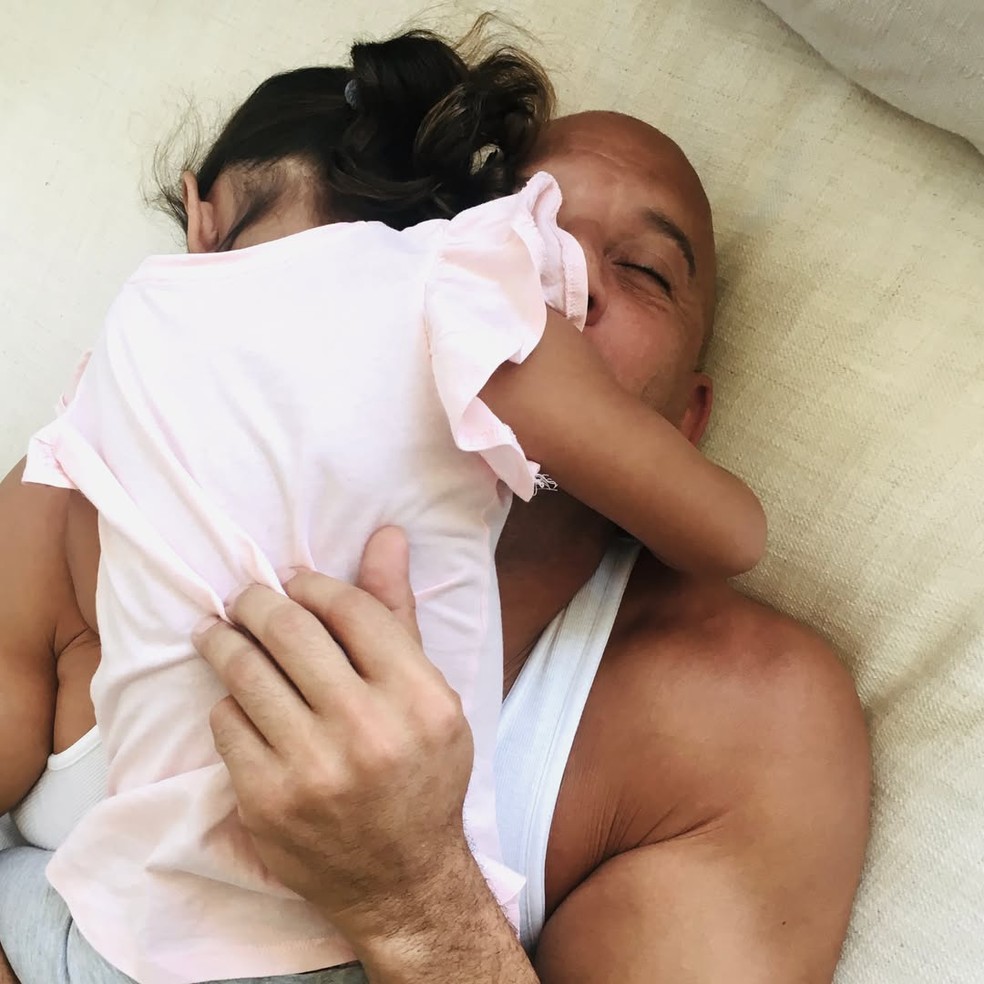 Vin Diesel com filha Pauline — Foto: Reprodução/Instagram