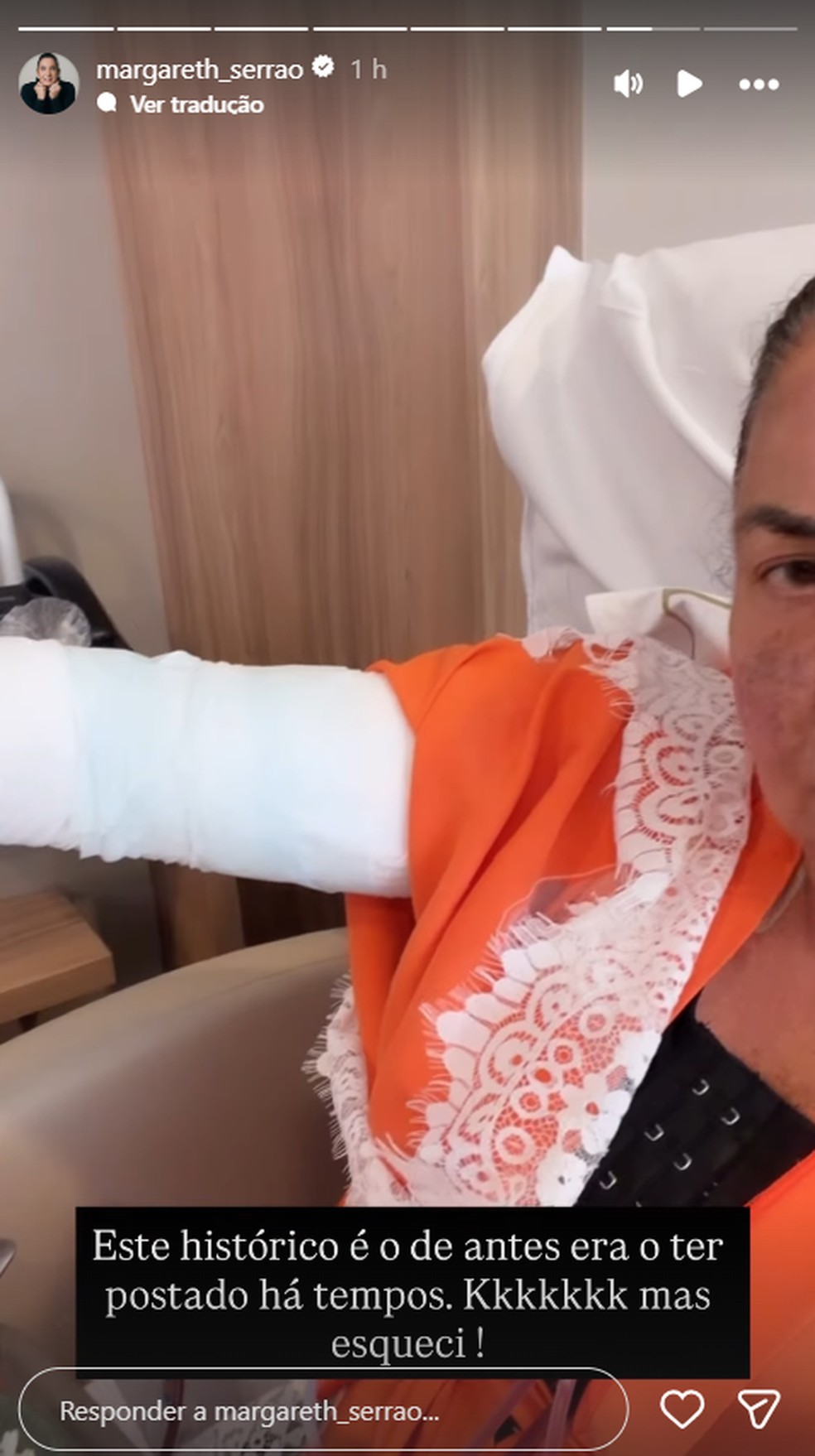 Margareth Serrão após cirurgias — Foto: Reprodução/Instagram
