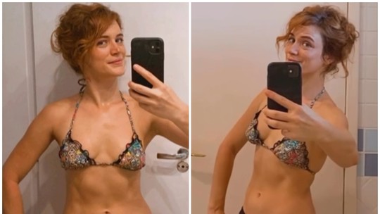 Bianca Bin faz selfies no espelho após treino pesado: 'Pingando de suor'