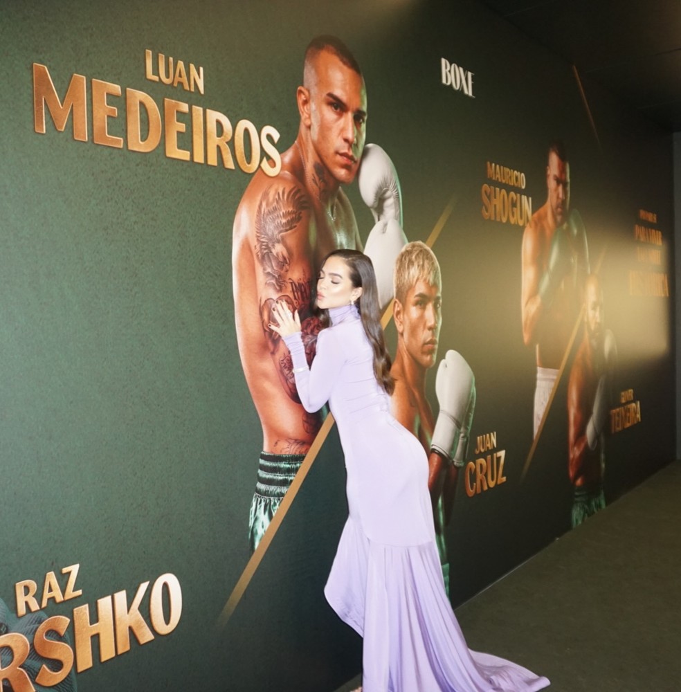 Luan Medeiros dedica a Mel Maia cinturão latino-americano na categoria peso-leve da Associação Mundial de Boxe (WBA) — Foto: Reprodução/Instagram