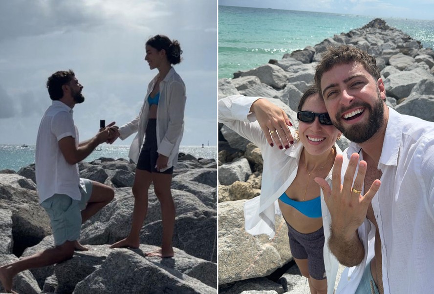 Eike Duarte pede Natália Vivacqua em casamento durante viagem a Miami