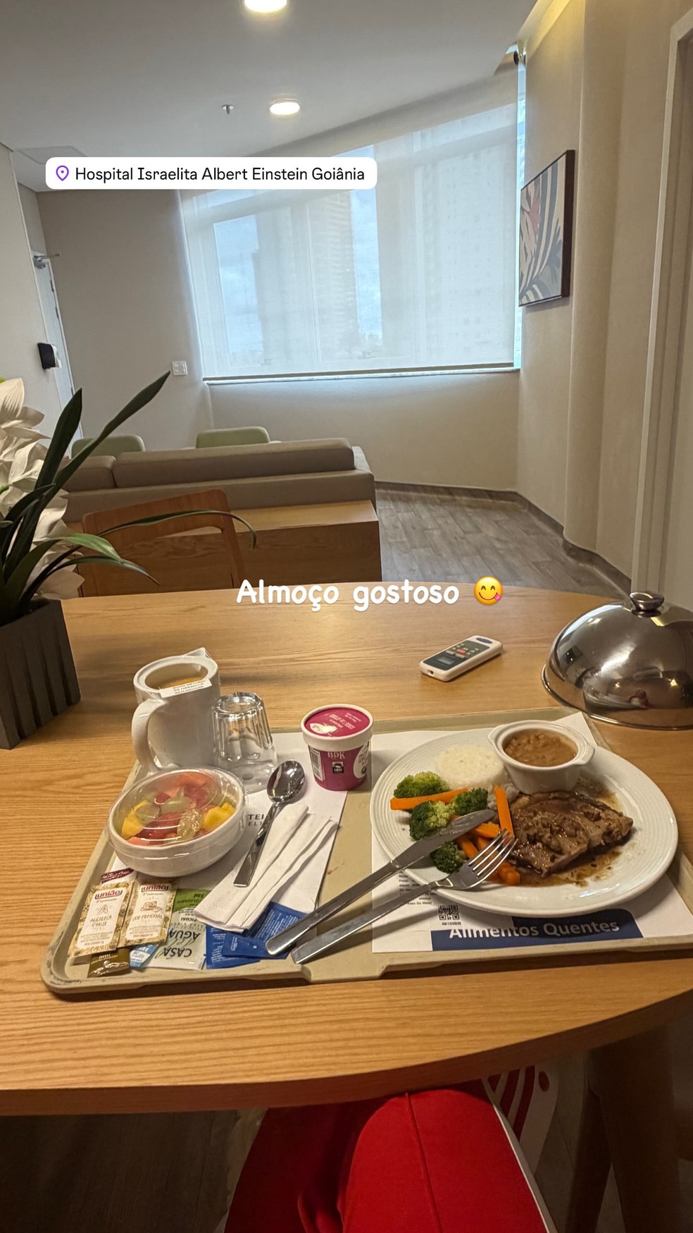 Poliana Rocha madruga ao lado de Leonardo em hospital e mostra rotina do sertanejo após internação — Foto: Reprodução/Instagram