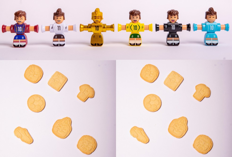 Linha de biscoitos colecionáveis do Neymar — Foto: Divulgação/Agtemp