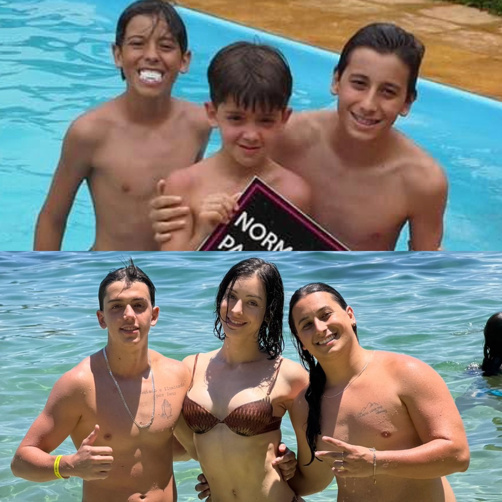 Bella Longuinho resgata fotos antigas e faz 'antes e depois' — Foto: Reprodução/Instagram