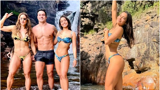 Vanessa Lopes passa dia com os pais em cachoeira, e fãs reagem: 'Família perfeita'