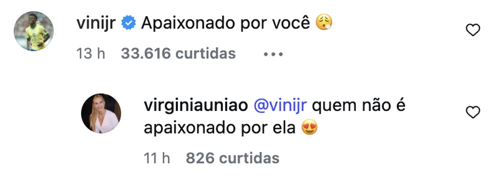 Coment&aacute;rio de Vini Jr. &mdash; Foto: Reprodu&ccedil;&atilde;o/Instagram