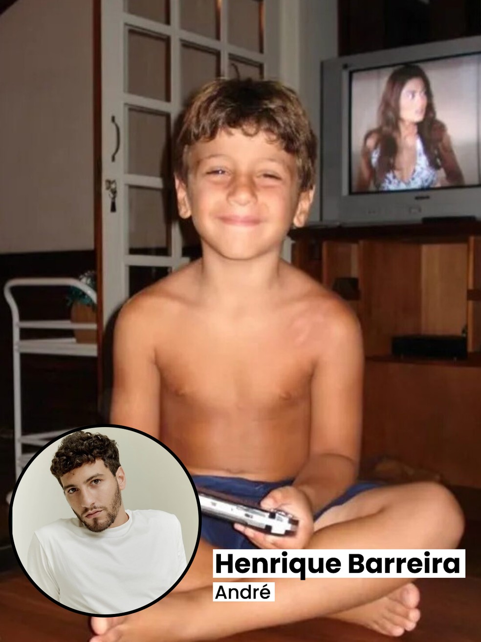 Henrique Barreira, o André de 'Quem Ama Cuida', em foto de infância — Foto: Arquivo pessoal