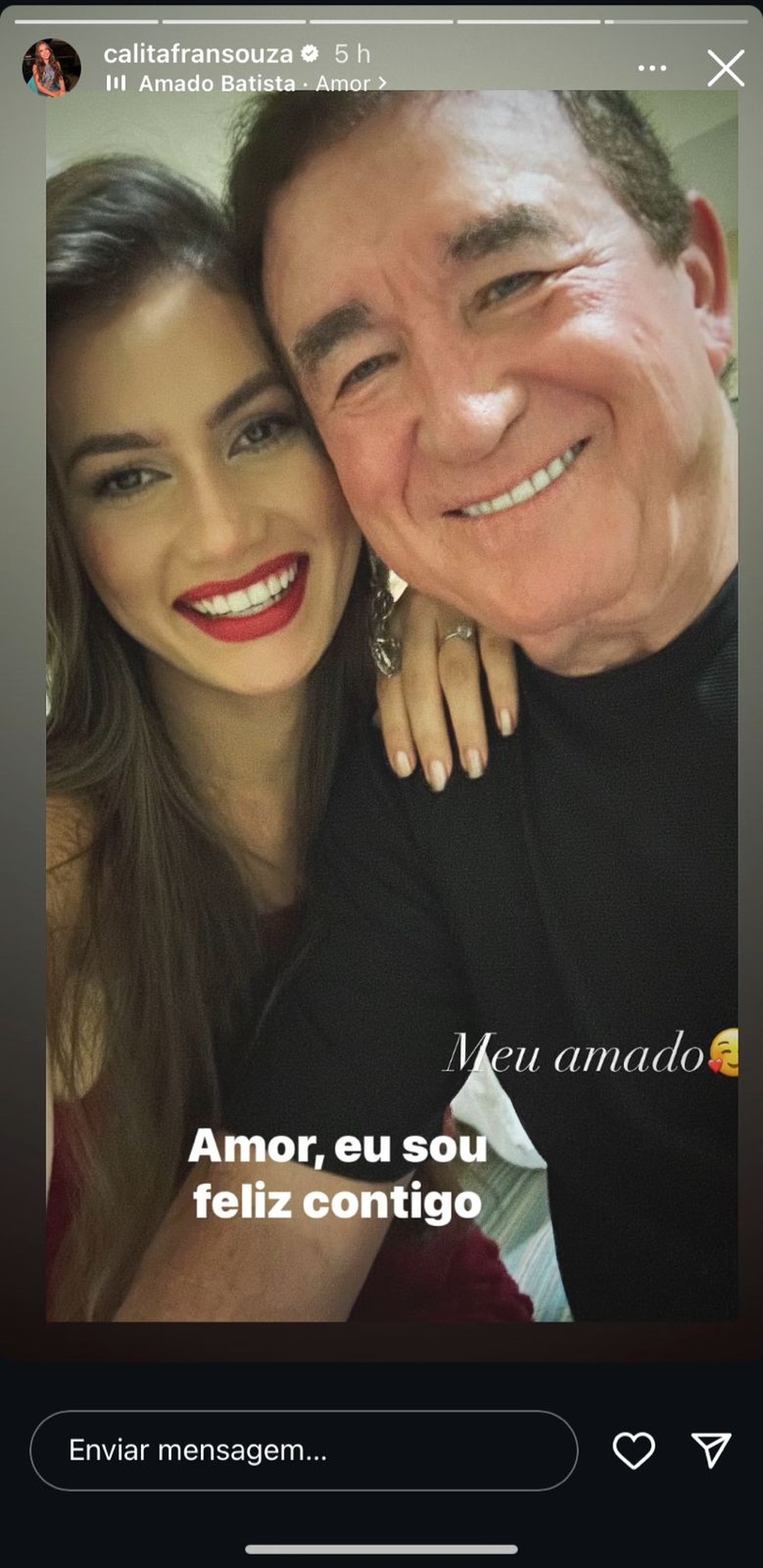 Amado Batista e Calita Franciele Miranda — Foto: Reprodução | Instagram