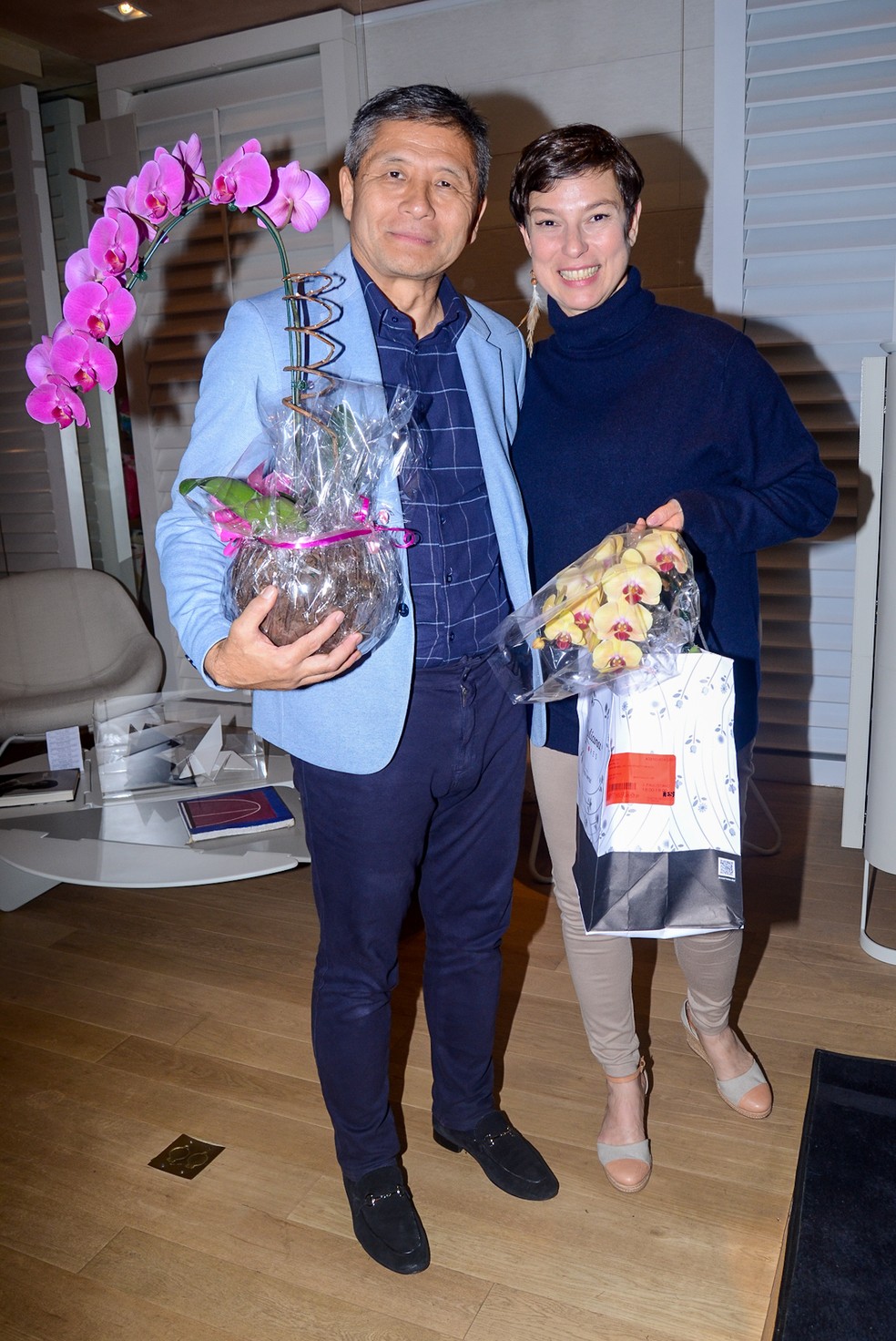 O casal Leo Imamura e Maria Paula — Foto: Araujo/AgNews