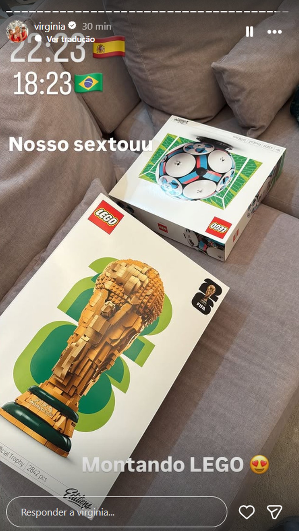Virginia Fonseca montando LEGO — Foto: Reprodução/Instagram
