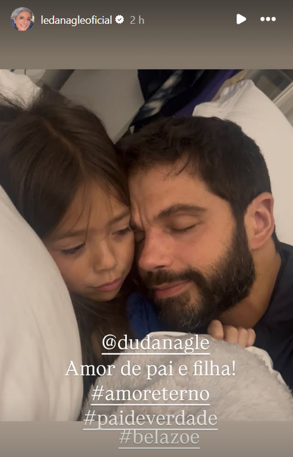 Mãe de Duda Nagle exalta o filho em clique com Zoe: 'Pai de verdade' — Foto: Reprodução/Instagram