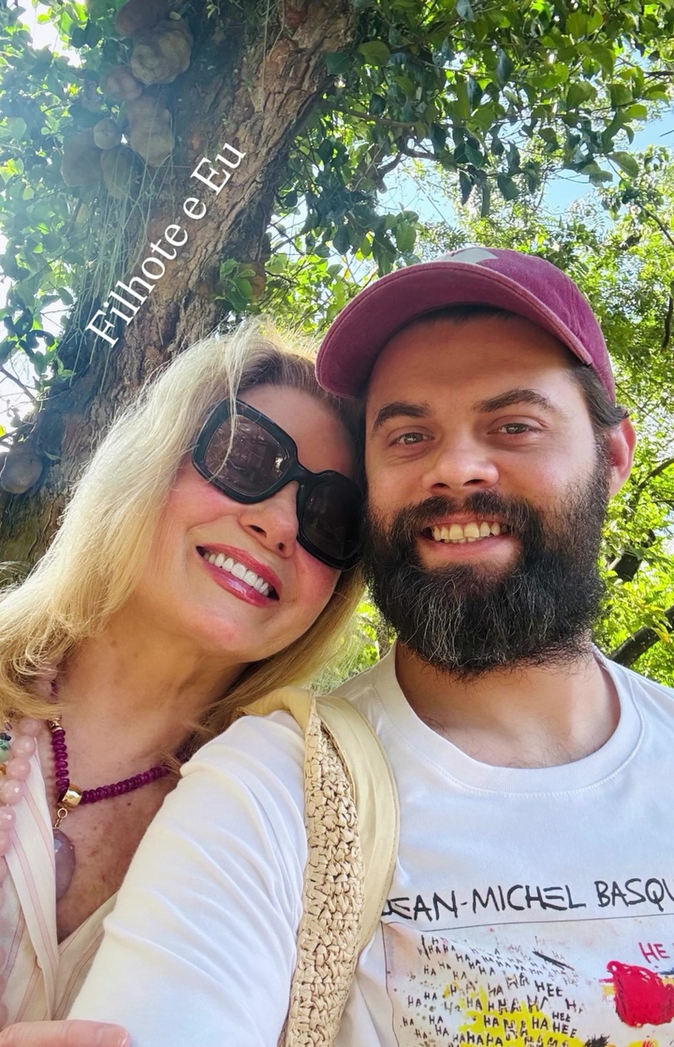 Vera Fischer e o filho, Gabriel Grunje — Foto: Reprodução/Instagram