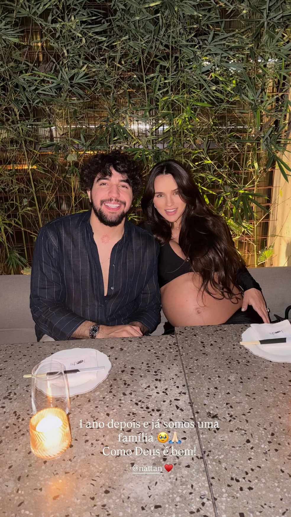 Nattan e Rafa Kalimann um ano após o primeiro encontro — Foto: Reprodução/Instagram