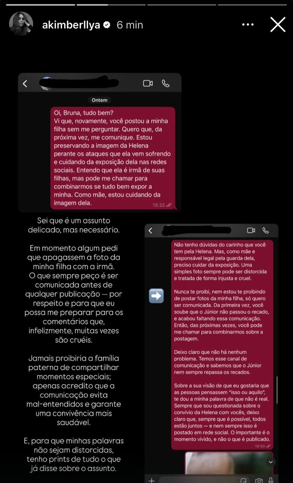 Story de Amanda Kimberlly — Foto: Reprodução/Instagram