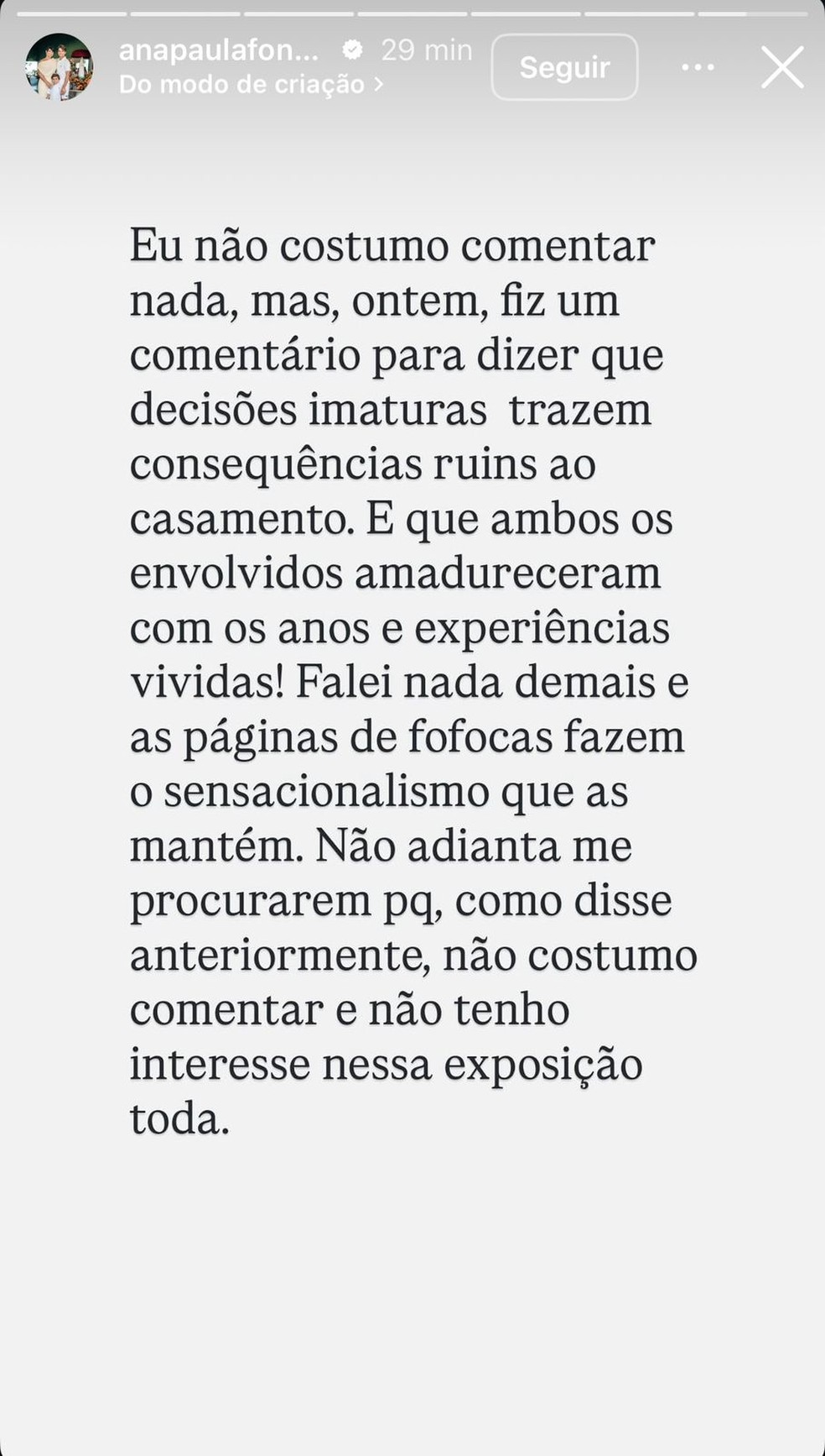 Post de Ana Paula, prima de Virginia Fonseca — Foto: Reprodução/Instagram