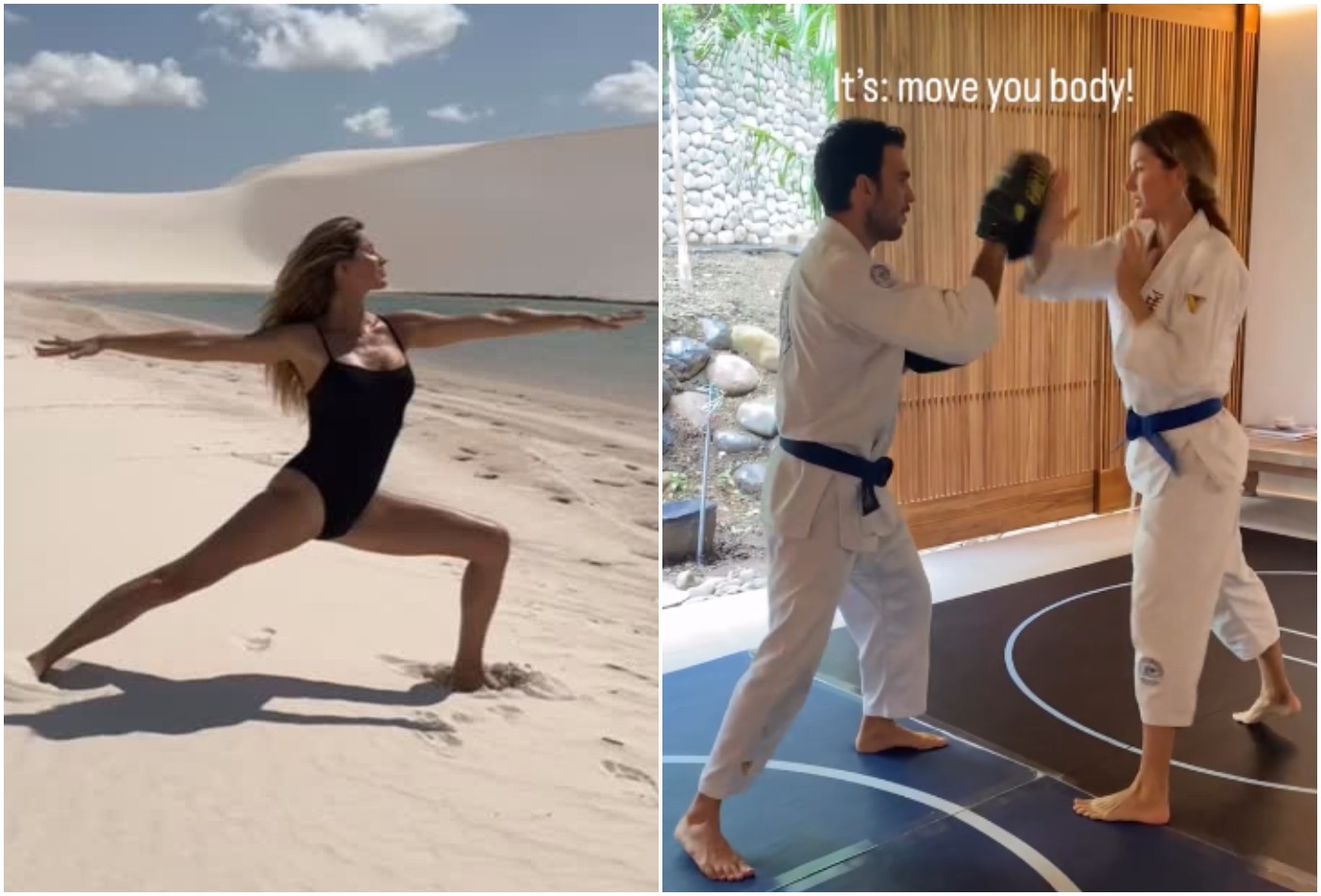 De alongamento na praia a 'luta' com o namorado: Gisele Bündchen mostra ...