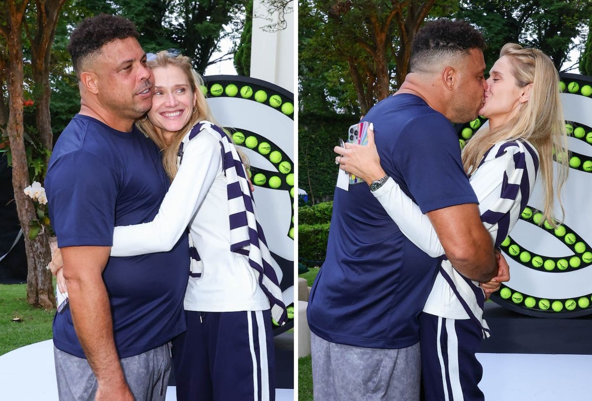 Ronaldo e Celina Locks se beijam na abertura do “Galácticos Open 2024”