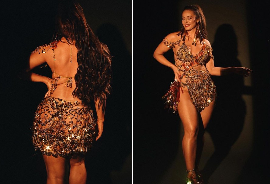 Paolla Oliveira se veste de 'fogo' em look arrasador para minidesfile com a  Grande Rio; v&iacute;deo