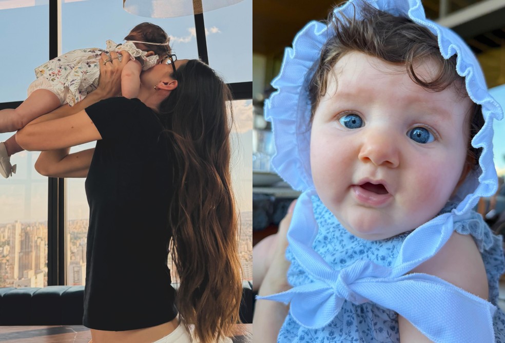 Após revelar rosto da filha, Camila Queiroz publica fotos inéditas da bebê que manteve longe das redes — Foto: Reprodução/Instagram
