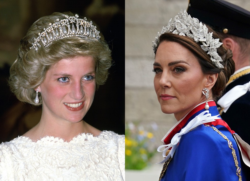 Kate Middleton usa brincos que foram da princesa Diana — Foto: Getty Images