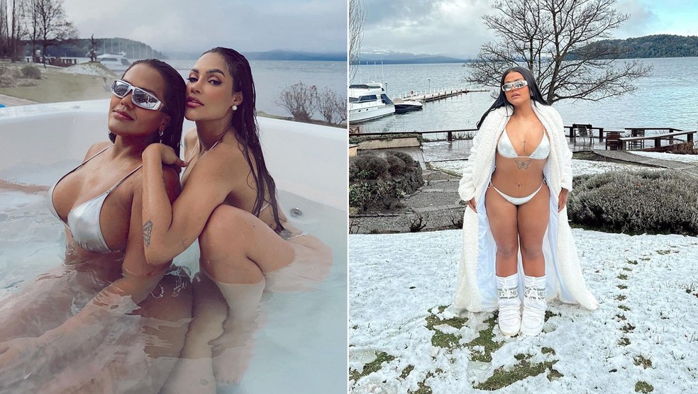 Camila Loures curte neve em Bariloche em viagem com ex-BBB Flay — Foto: Reprodução Instagram