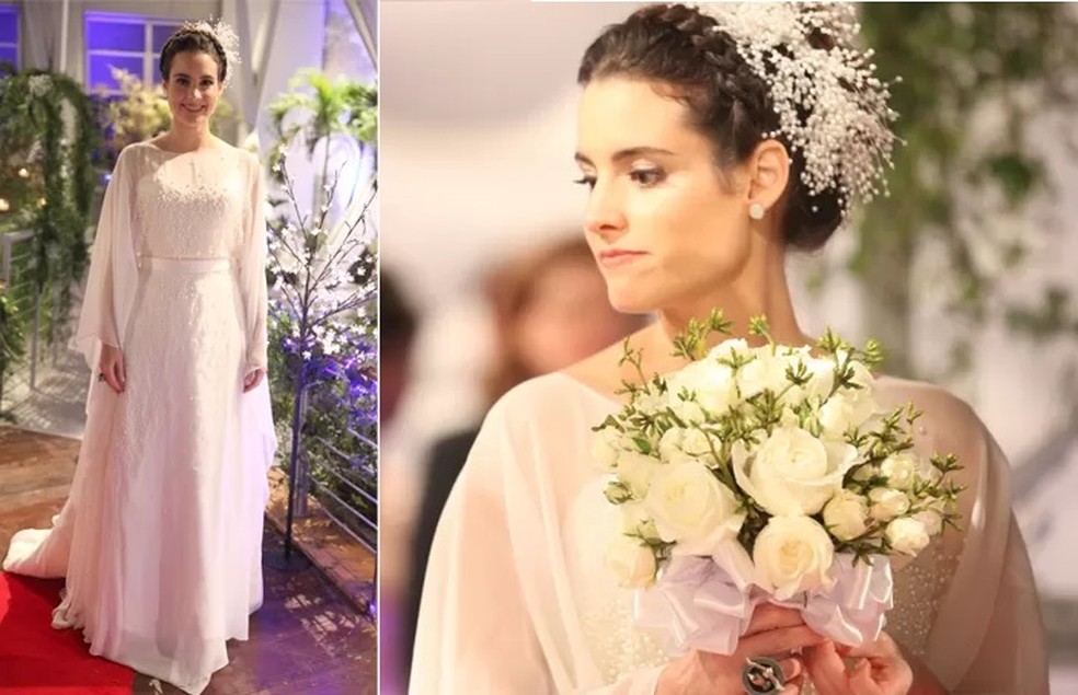 Vestido de noiva de Lara (Elisa Pinheiro) na novela 'Geração Brasil' (Globo, 2014) — Foto: Pedro Curi/TV Globo