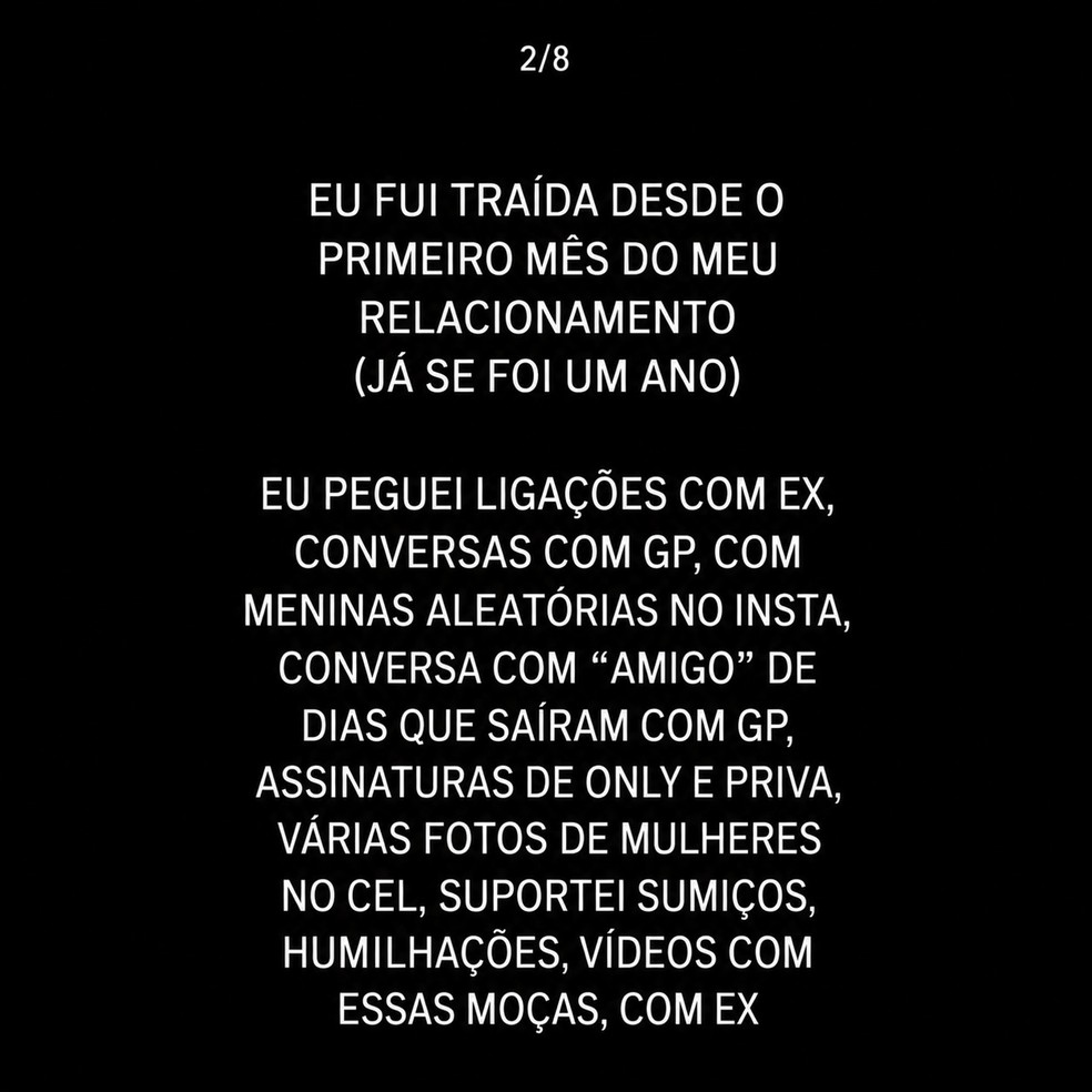 Término de Duda Correa e Thiago Queiroz — Foto: Reprodução/Instagram