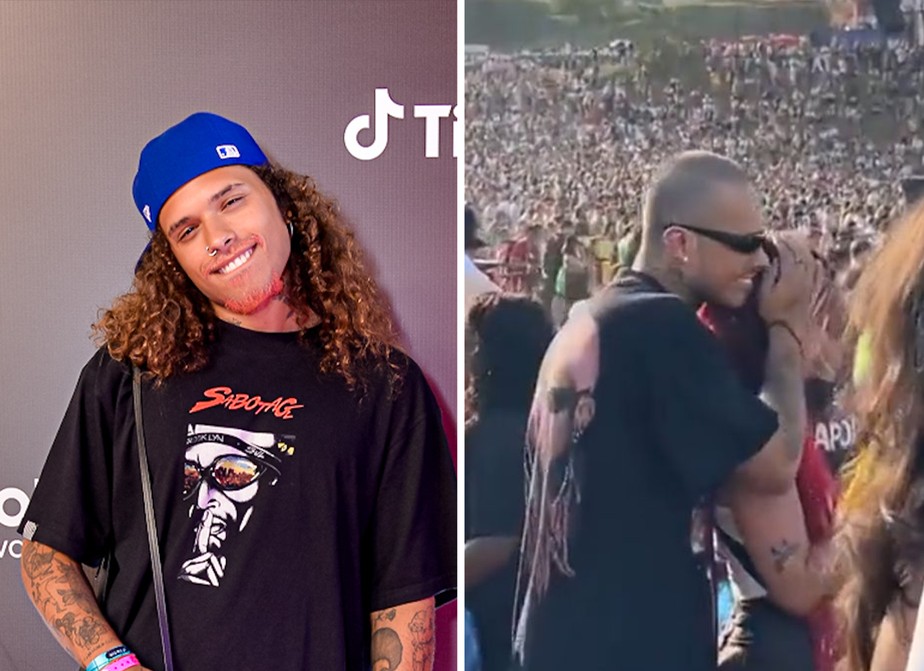 Vitão é visto completamente careca em meio à multidão do Lollapalooza ...