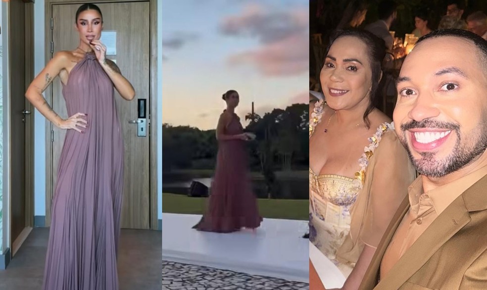 Bianca Andrade entra sozinha na cerimônia; Gil do Vigor se atrasa e chega para festa com mãe — Foto: Reprodução/Instagram