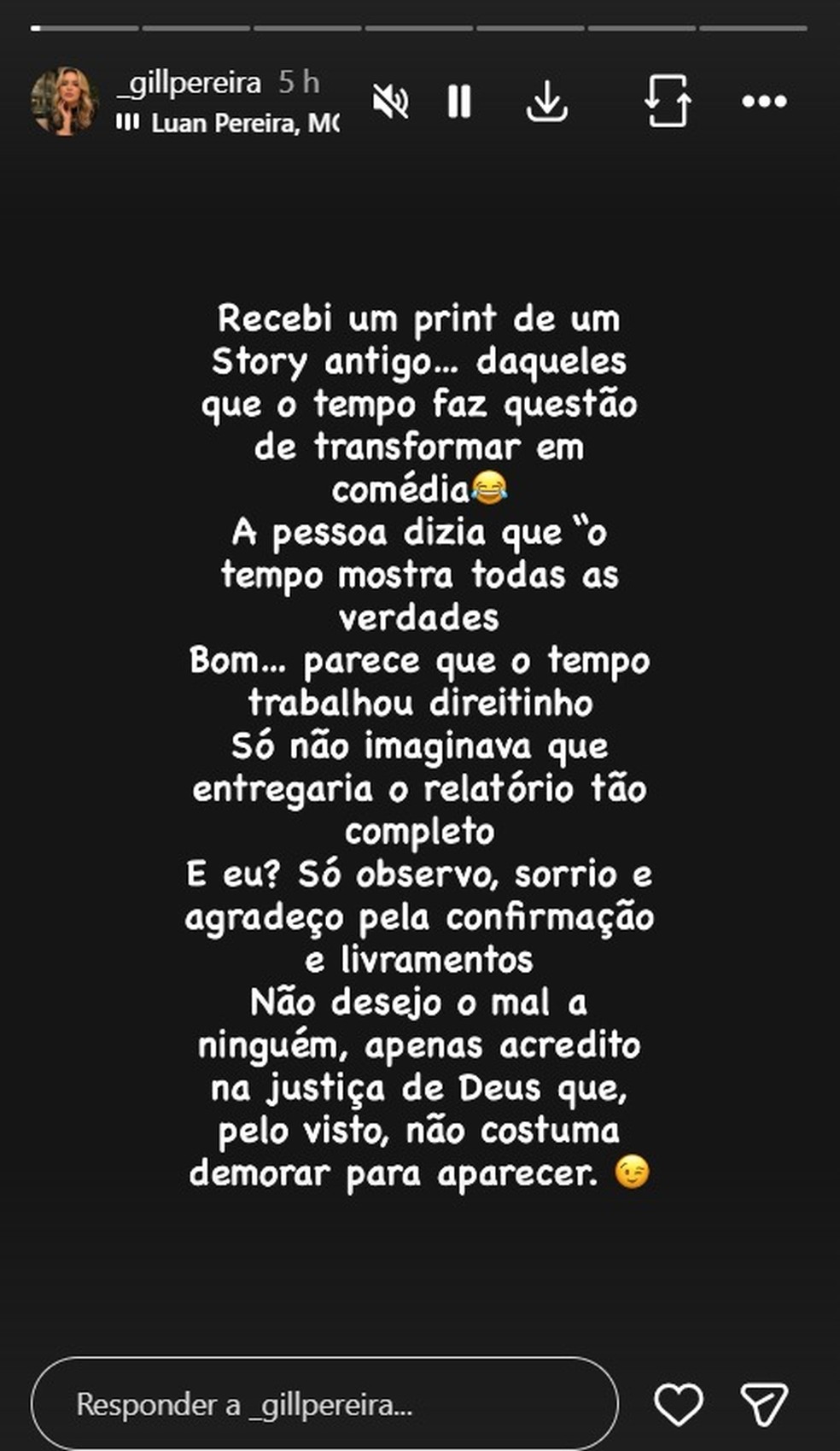 Story da mãe de Luan Pereira — Foto: Reprodução/Instagram