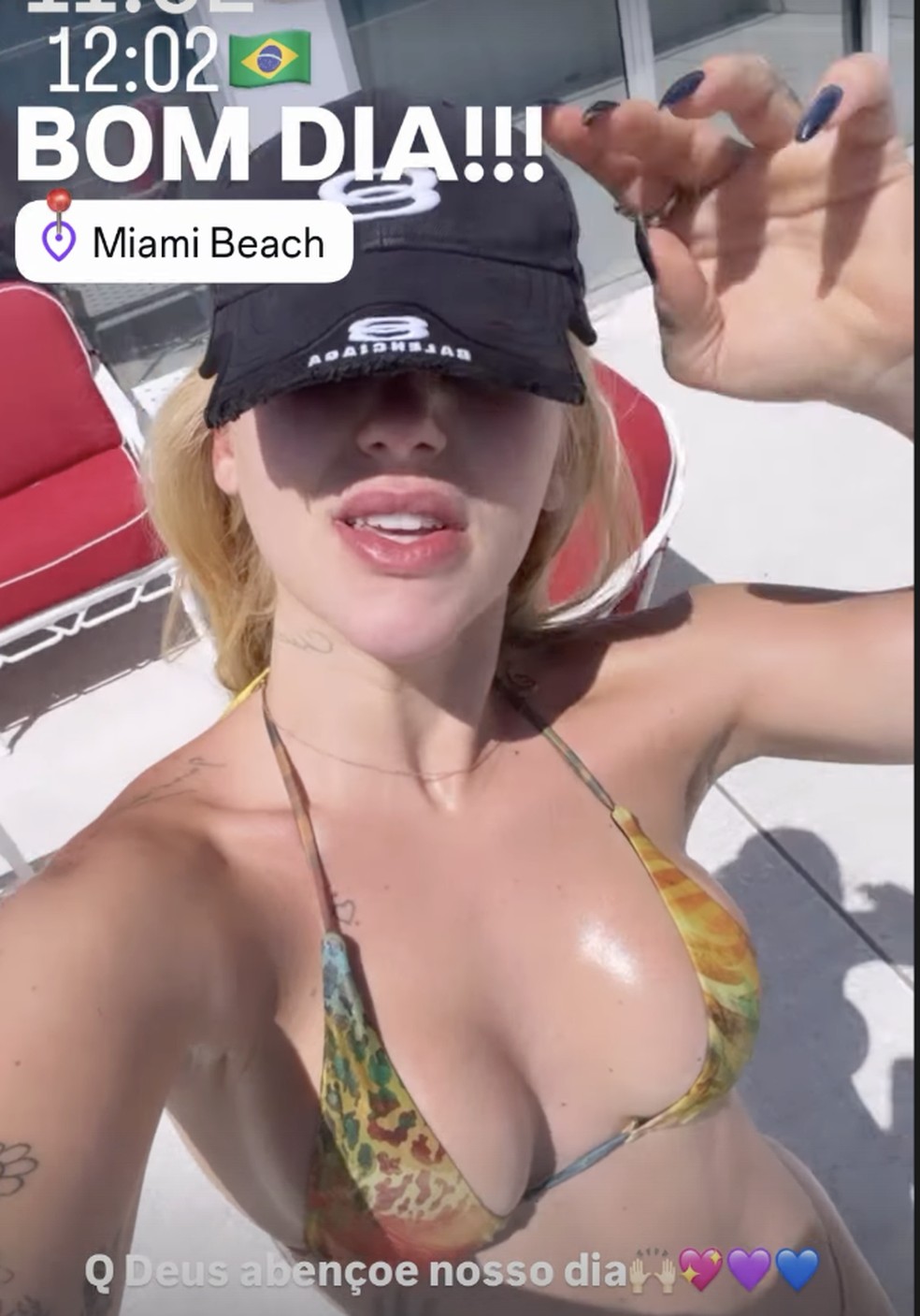 Virginia Fonseca se bronzeia na varanda de hotel em Miami — Foto: Reprodução/Instagram