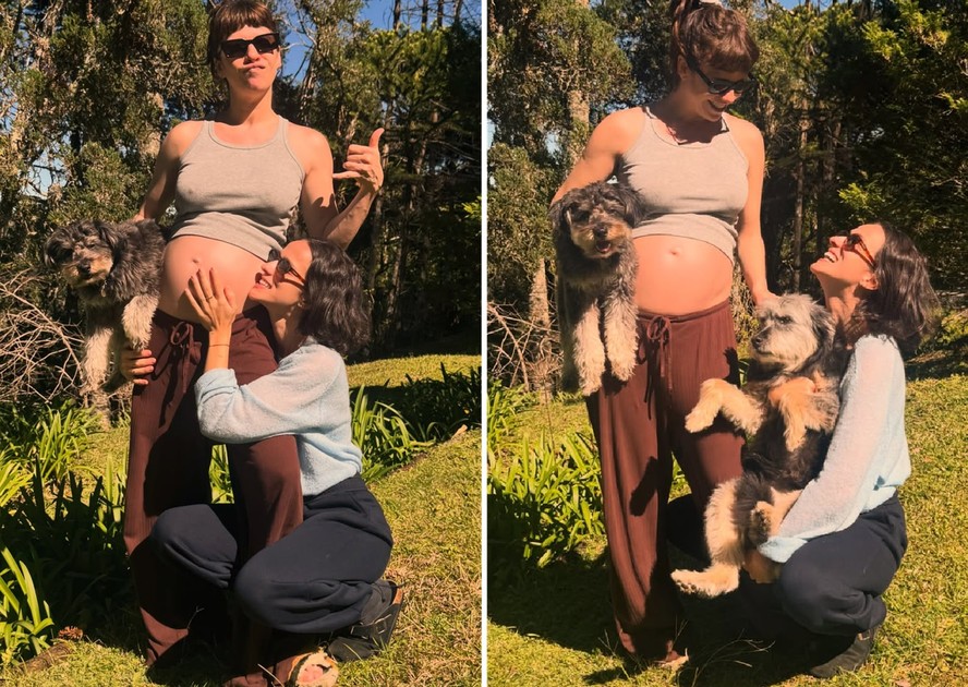 Renata Gaspar e a esposa, Bebel Luz, esperam a primeira filha