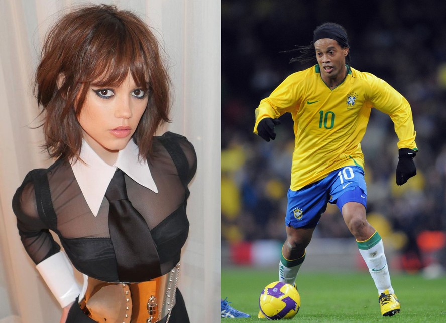 Jenna Ortega e Ronaldinho Gaúcho