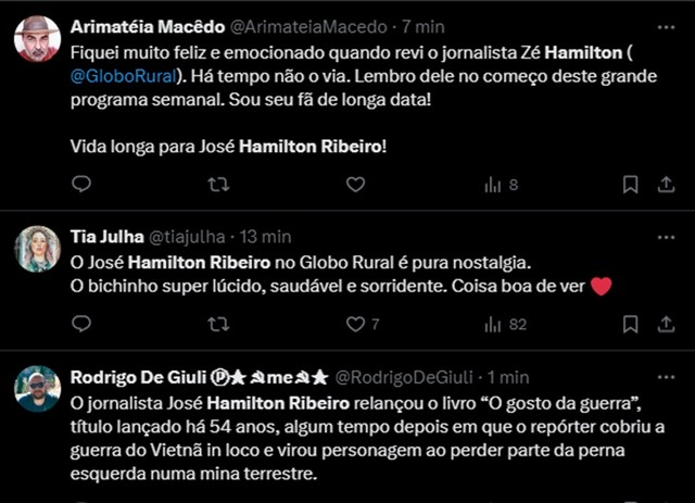 Aos 88 anos, jornalista José Hamilton Ribeiro surpreende com ...