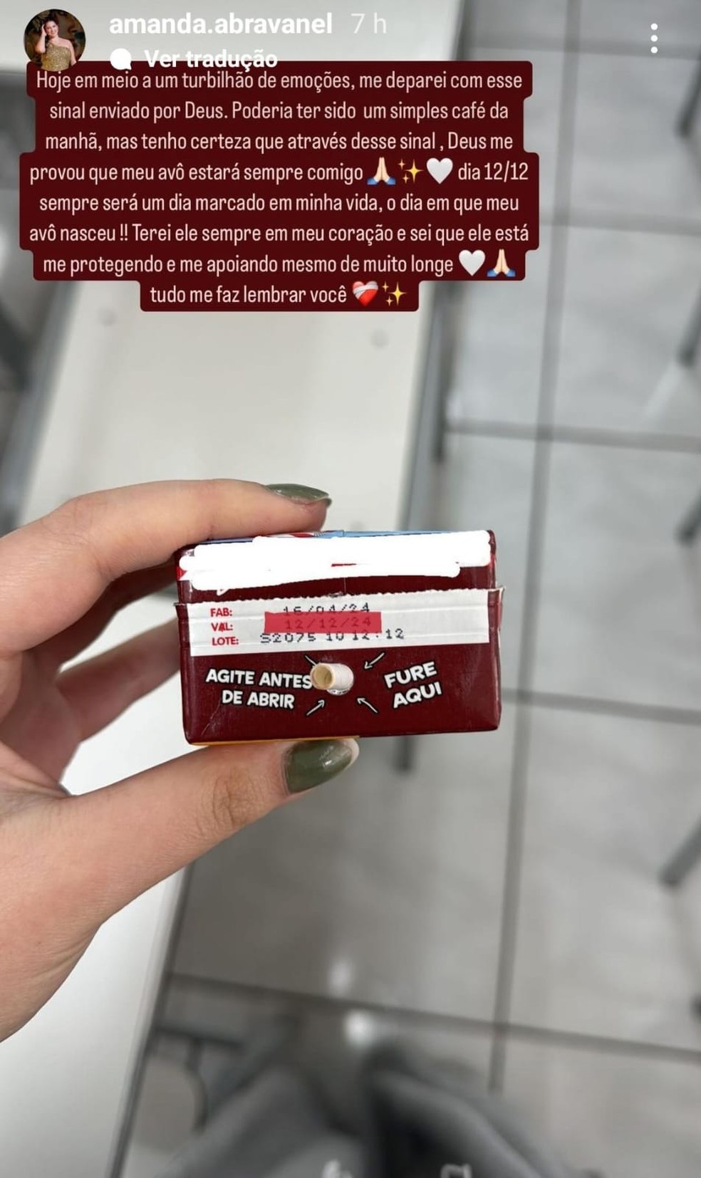 Amanda Abravanel relembra Silvio Santos — Foto: Reprodução/Instagram