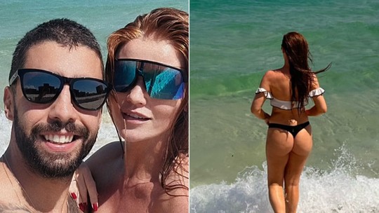 Pedro Scooby e Cintia Dicker curtem dia de praia no Rio